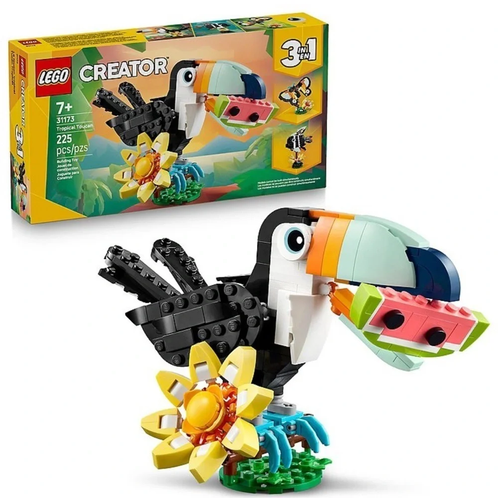 LEGO Creator Bird Toy 3-in-1 Tropical Toucan 31173 Building Kit (225 Pieces)